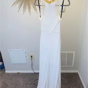Bebe White Halter Maxi Gown for Brides
